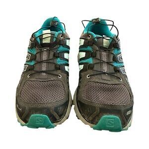 Salomon Women's Trail Running Shoes - Black and Teal